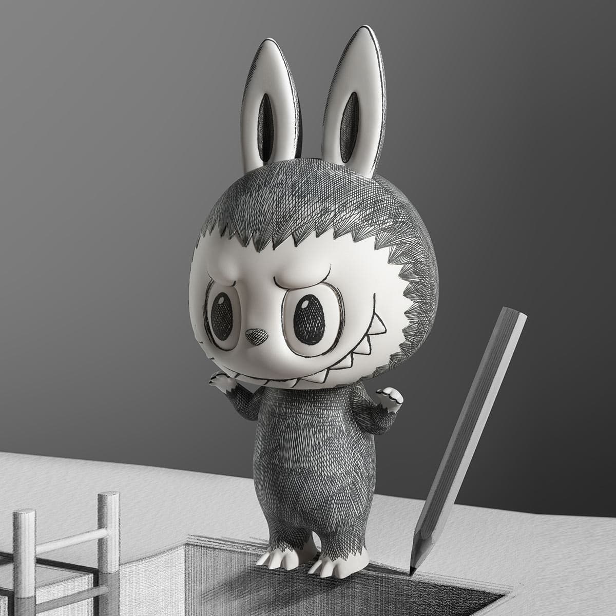 Skullpanda You Found Me! Series Plush Doll Pendant